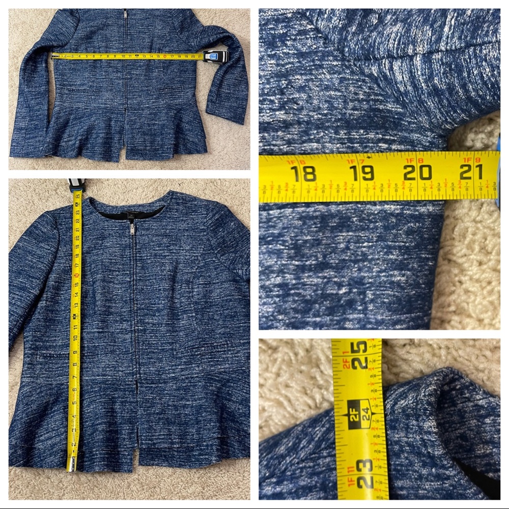 NWT! Banana Republic | Blue Space Dye Peplum Jacket - Picture 4 of 6